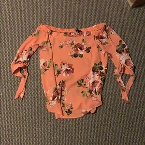 Off the shoulder floral blouse